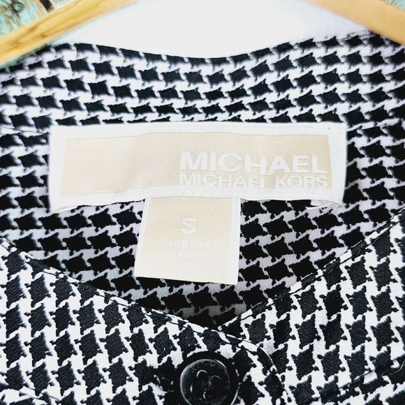 Michael Kors Houndstooth Silky Sleeveless Button-on Romper, NWOT, Sz S - Picture 8 of 9